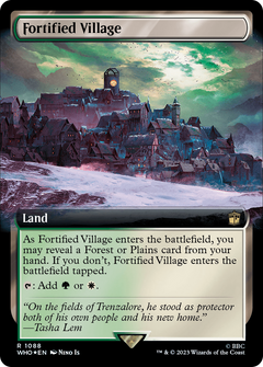 Fortified Village (Extended Art) (Surge Foil) (1088) [Doctor Who] foil - Deck Out Gaming