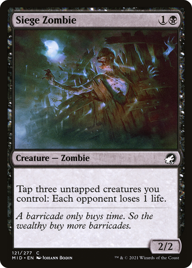 Siege Zombie (121) [Innistrad: Midnight Hunt] - Deck Out Gaming