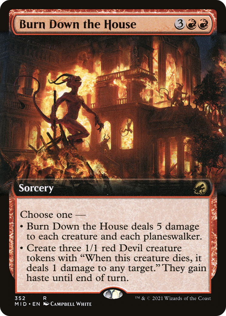 Burn Down the House (Extended Art) (352) [Innistrad: Midnight Hunt] foil - Deck Out Gaming