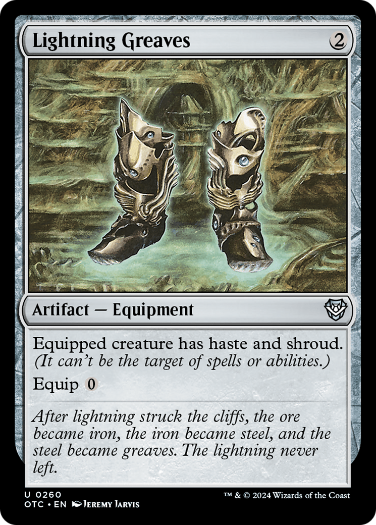 Lightning Greaves (260) [Outlaws of Thunder Junction Commander] - Deck Out Gaming