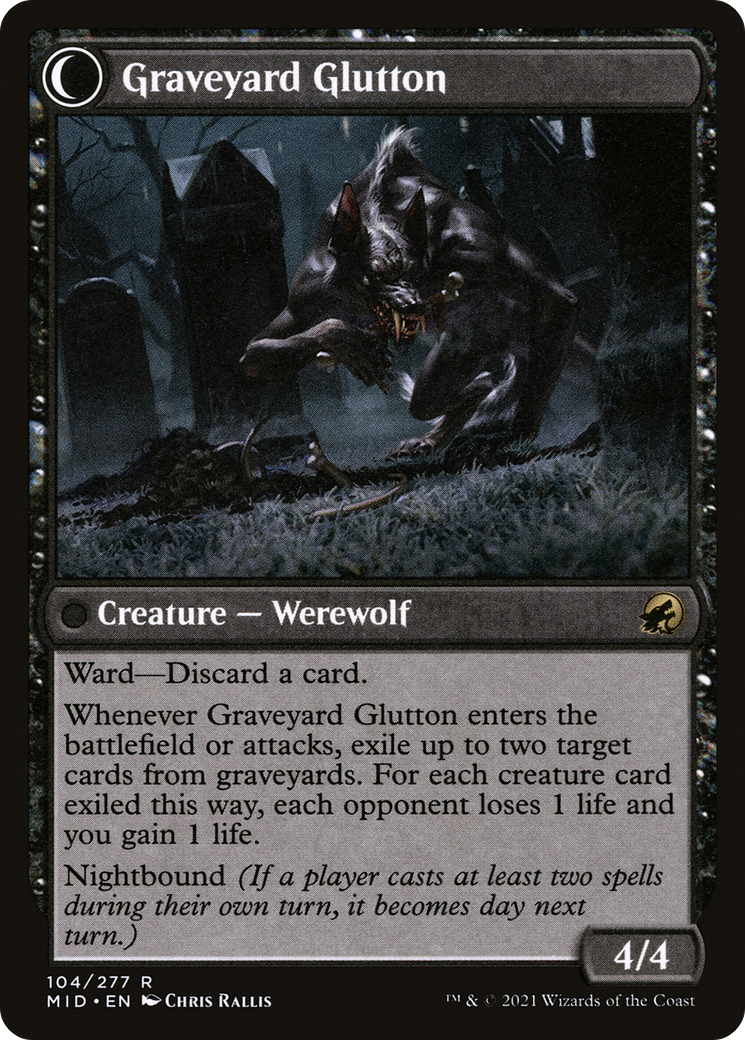 Graveyard Trespasser // Graveyard Glutton (104) [Innistrad: Midnight Hunt] foil - Deck Out Gaming