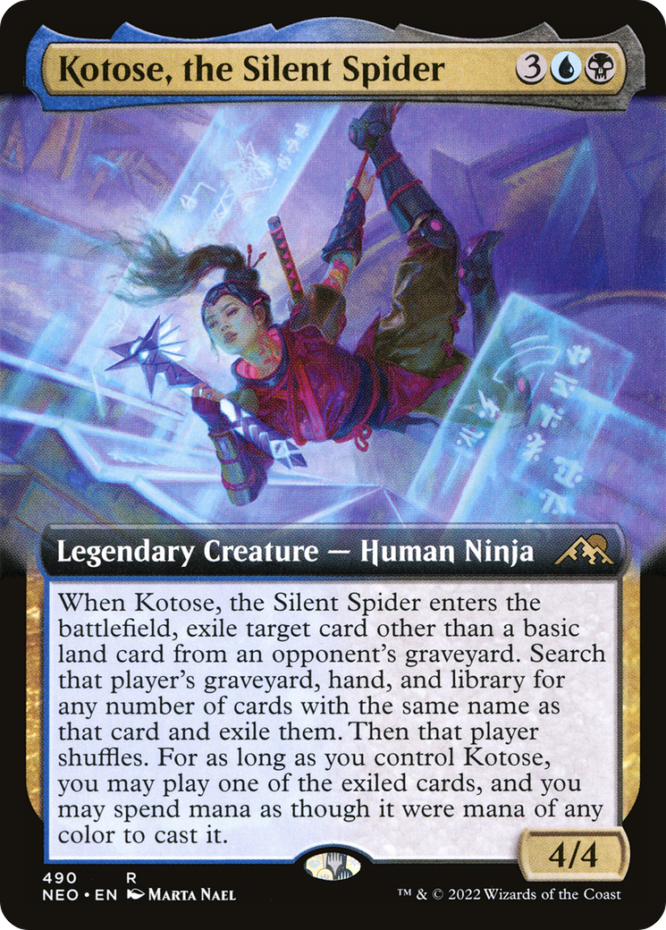 Kotose, the Silent Spider (Extended Art) (490) [Kamigawa: Neon Dynasty] foil - Deck Out Gaming