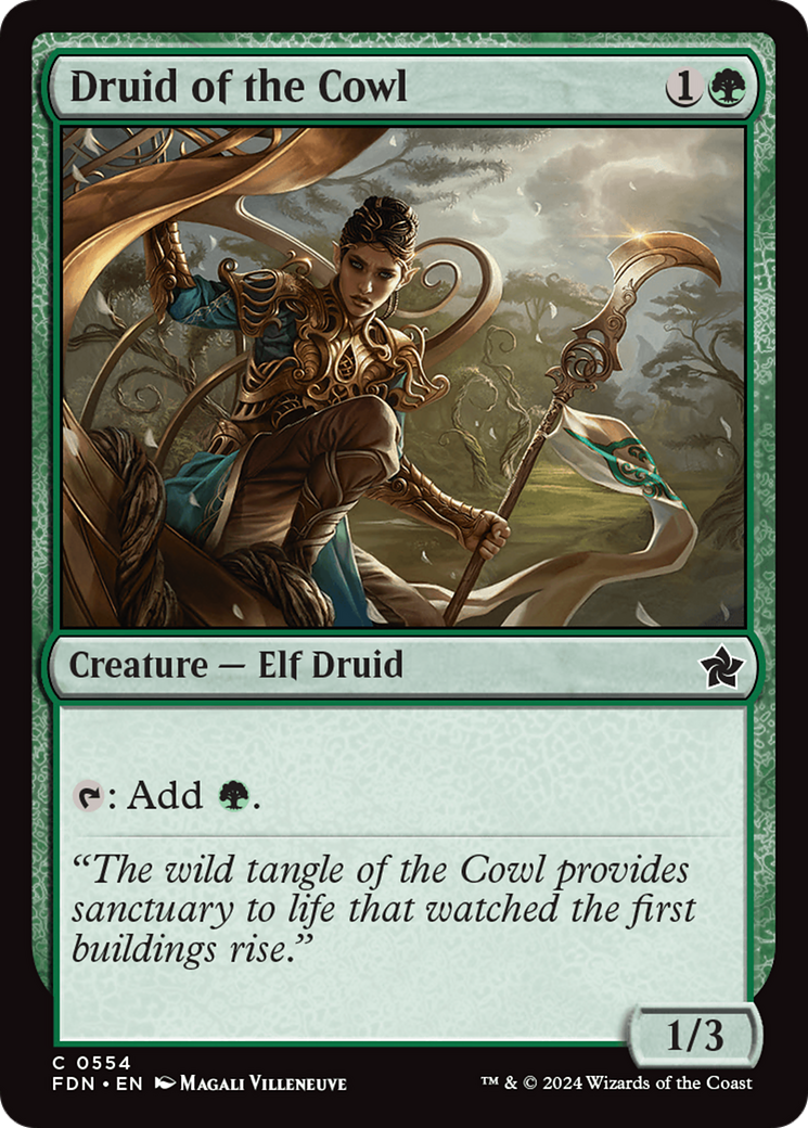 Druid of the Cowl (554) [Foundations] foil - Deck Out Gaming