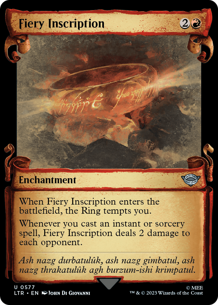 Fiery Inscription (Showcase Scrolls) (577) [The Lord of the Rings: Tales of Middle-earth] - Deck Out Gaming