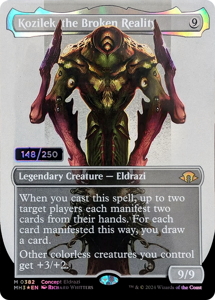 Kozilek, the Broken Reality (Borderless) (Serial Numbered) (382) [Modern Horizons 3] foil - Deck Out Gaming