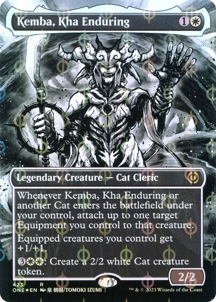 Kemba, Kha Enduring (Borderless) (Step-and-Compleat Foil) (423) [Phyrexia: All Will Be One] foil - Deck Out Gaming