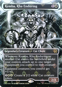 Kemba, Kha Enduring (Borderless) (Step-and-Compleat Foil) (423) [Phyrexia: All Will Be One] foil - Deck Out Gaming