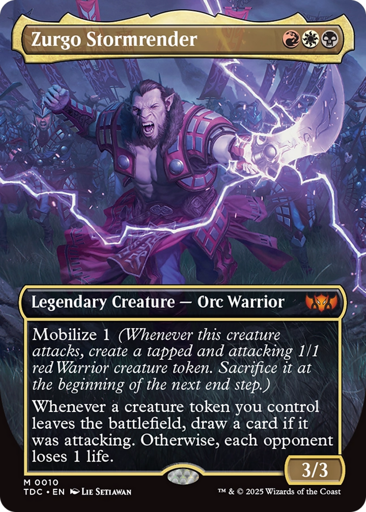 Zurgo Stormrender (Borderless) (10) [Commander: Tarkir: Dragonstorm] foil - Deck Out Gaming