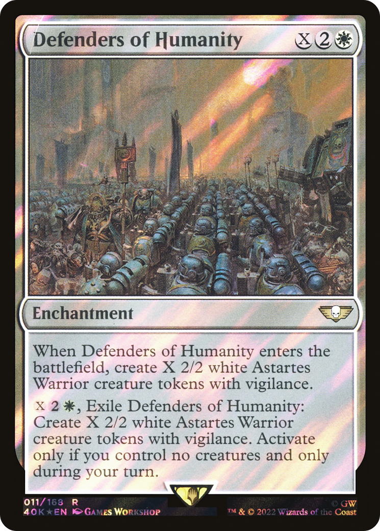 Defenders of Humanity (Surge Foil) (11) [Warhammer 40,000 Commander] foil - Deck Out Gaming