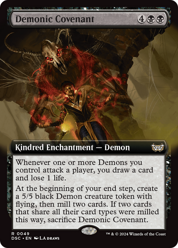 Demonic Covenant (Extended Art) (49) [Duskmourn: House of Horror Commander] - Deck Out Gaming