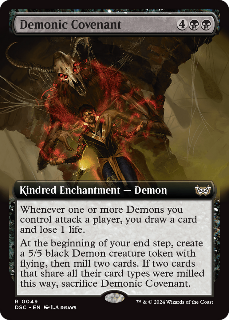 Demonic Covenant (Extended Art) (49) [Duskmourn: House of Horror Commander] - Deck Out Gaming