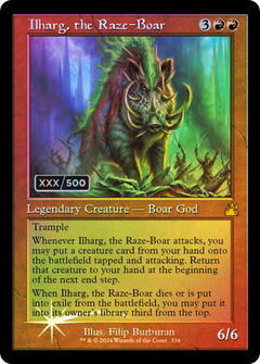 Ilharg, the Raze-Boar (Retro Frame) (Serial Numbered) (334) [Ravnica Remastered] foil - Deck Out Gaming