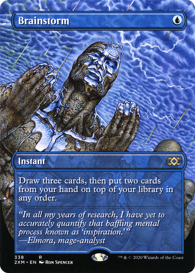 Brainstorm (Borderless) (338) [Double Masters] foil - Deck Out Gaming