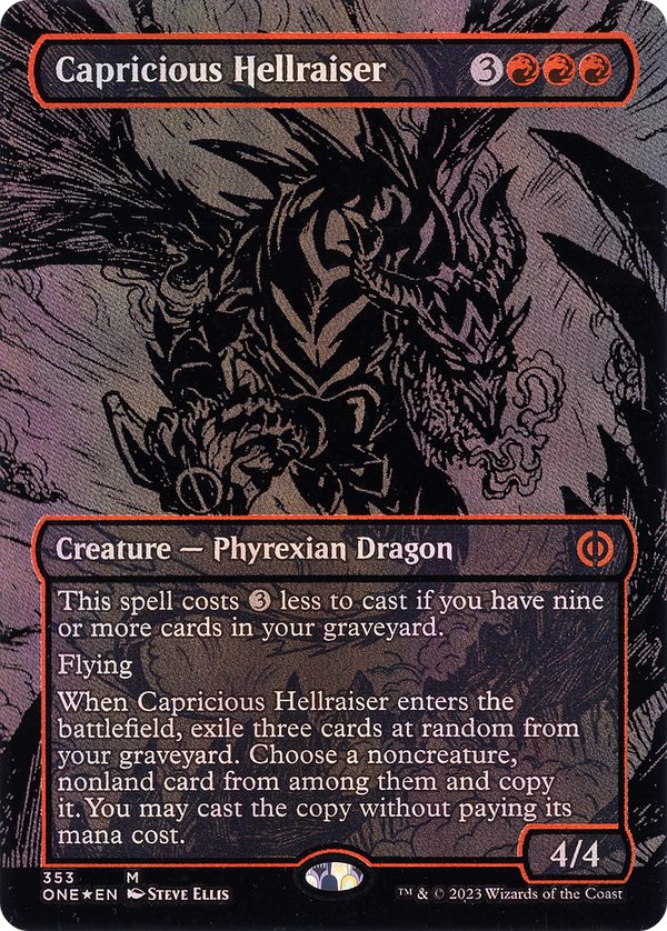 Capricious Hellraiser (Oil Slick Raised Foil) (353) [Phyrexia: All Will Be One] foil - Deck Out Gaming