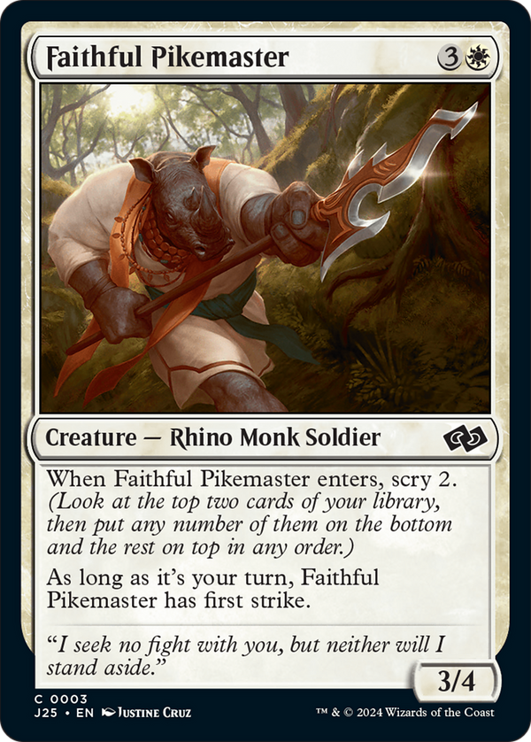 Faithful Pikemaster (3) [Foundations Jumpstart] - Deck Out Gaming