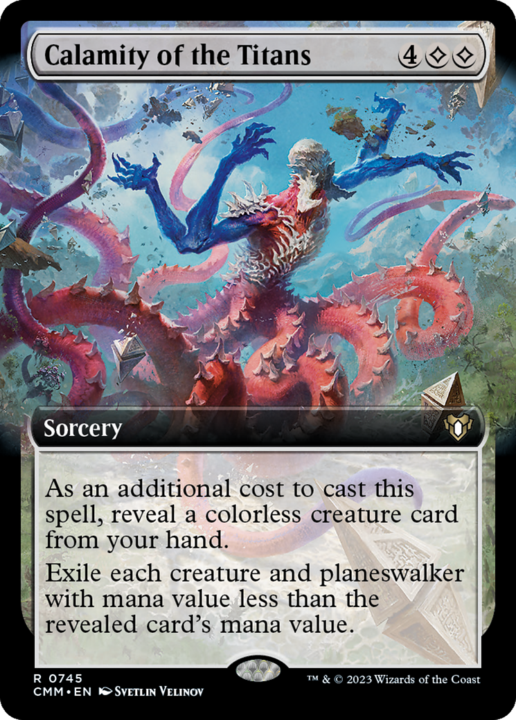 Calamity of the Titans (Extended Art) (745) [Commander Masters] foil - Deck Out Gaming