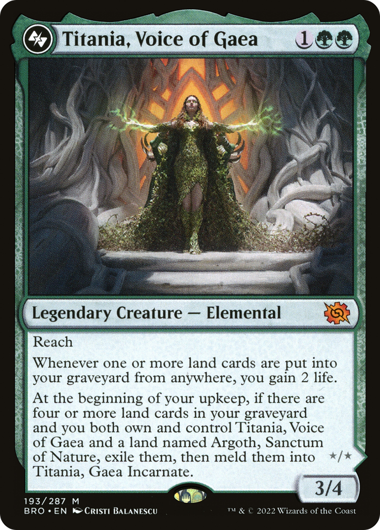 Titania, Voice of Gaea (193) [The Brothers' War] foil - Deck Out Gaming