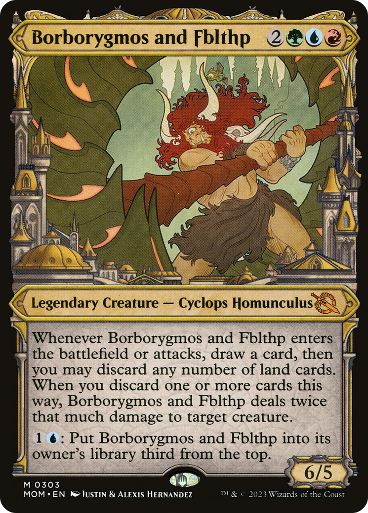 Borborygmos and Fblthp (Showcase) (303) [March of the Machine] foil - Deck Out Gaming