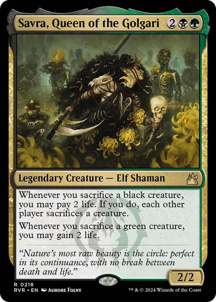Savra, Queen of the Golgari (218) [Ravnica Remastered] foil - Deck Out Gaming