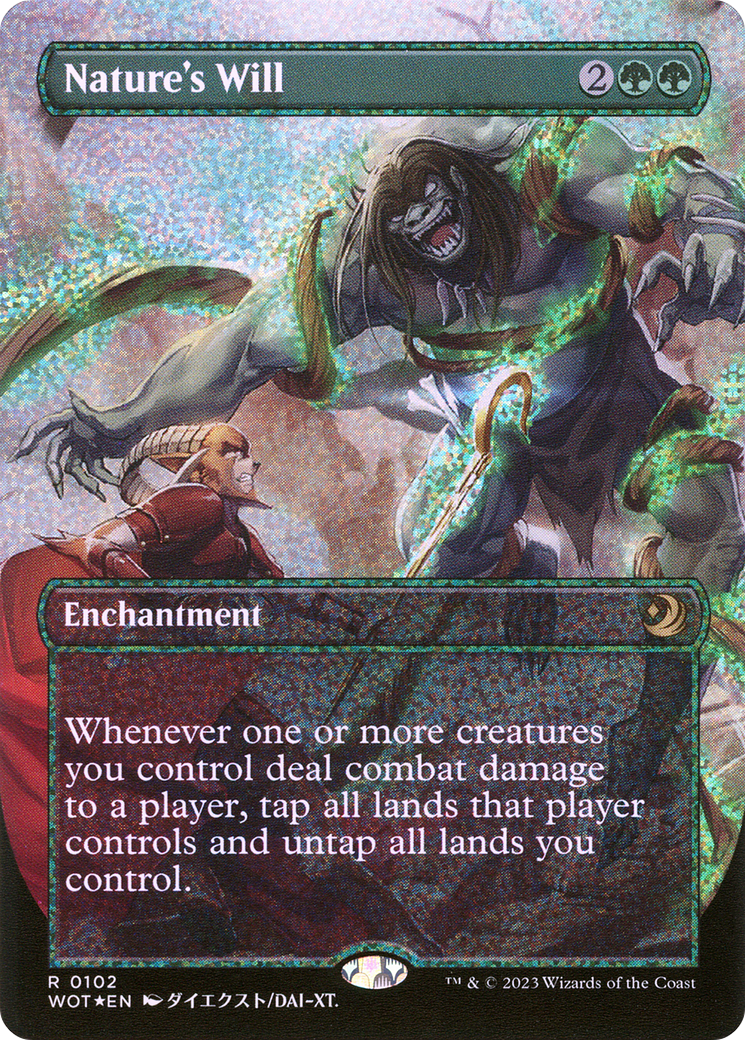 Nature's Will (Anime Borderless) (Confetti Foil) (102) [Wilds of Eldraine: Enchanting Tales] foil - Deck Out Gaming