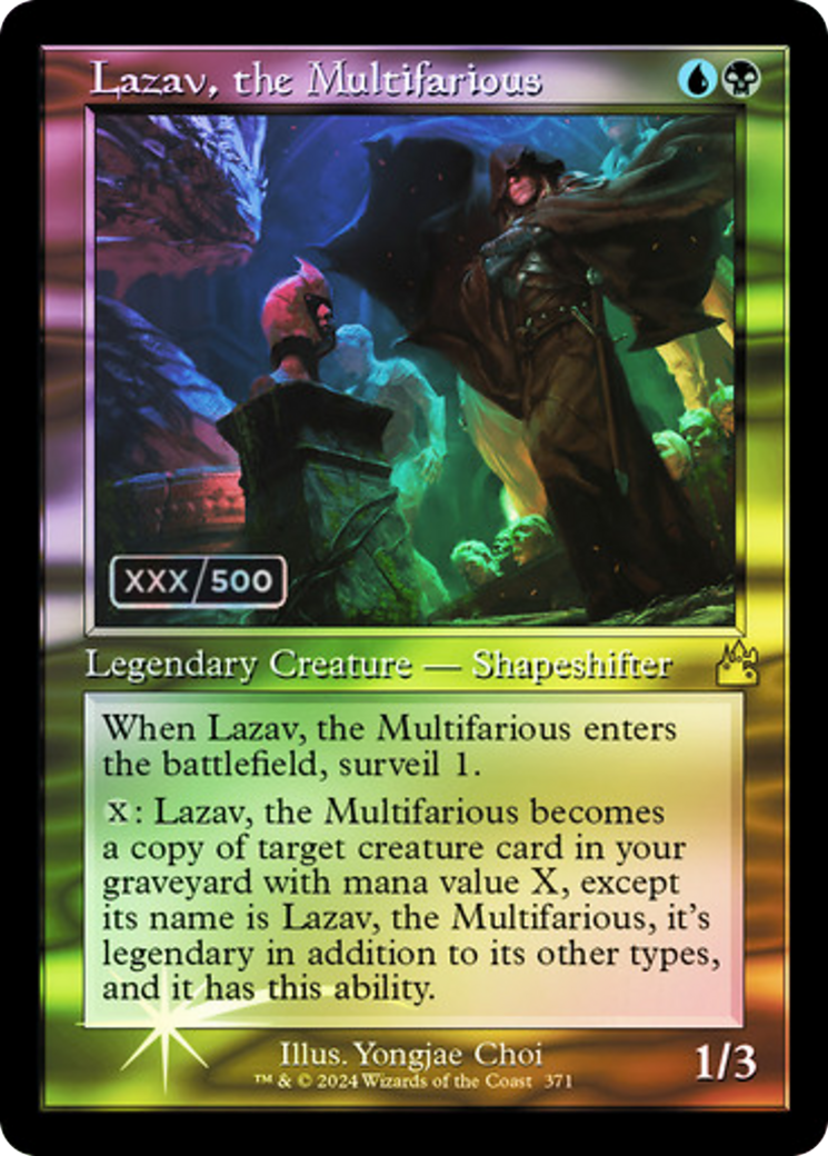 Lazav, the Multifarious (Retro Frame) (Serial Numbered) (371) [Ravnica Remastered] foil - Deck Out Gaming