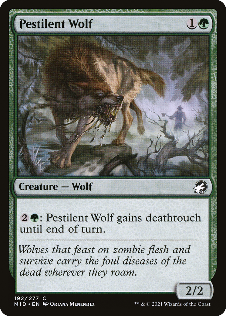 Pestilent Wolf (192) [Innistrad: Midnight Hunt] foil - Deck Out Gaming