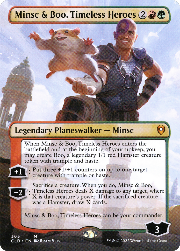 Minsc & Boo, Timeless Heroes (Borderless) (363) [Commander Legends: Battle for Baldur's Gate] foil - Deck Out Gaming