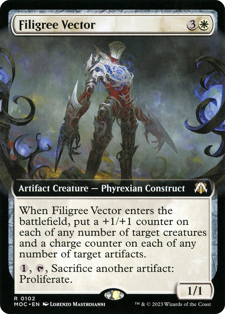 Filigree Vector (Extended Art) (102) [March of the Machine Commander] - Deck Out Gaming