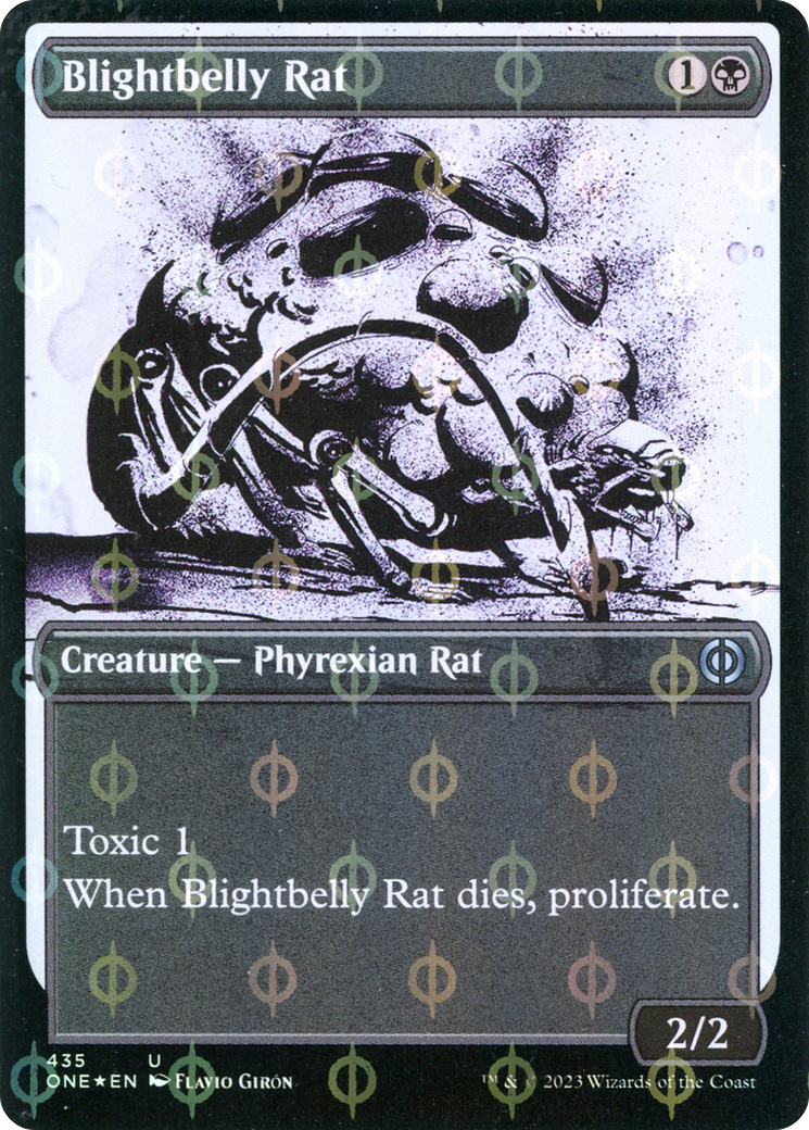 Blightbelly Rat (Showcase) (Step-and-Compleat Foil) (435) [Phyrexia: All Will Be One] foil - Deck Out Gaming