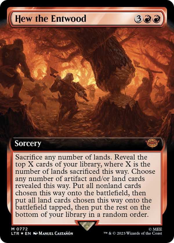 Hew the Entwood (Extended Art) (Surge Foil) (772) [The Lord of the Rings: Tales of Middle-earth] foil - Deck Out Gaming