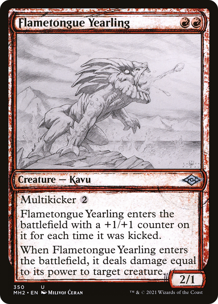 Flametongue Yearling (Showcase) (350) [Modern Horizons 2] foil - Deck Out Gaming
