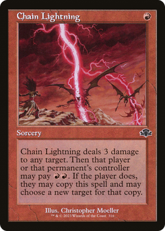 Chain Lightning (Retro Frame) (316) [Dominaria Remastered] foil - Deck Out Gaming