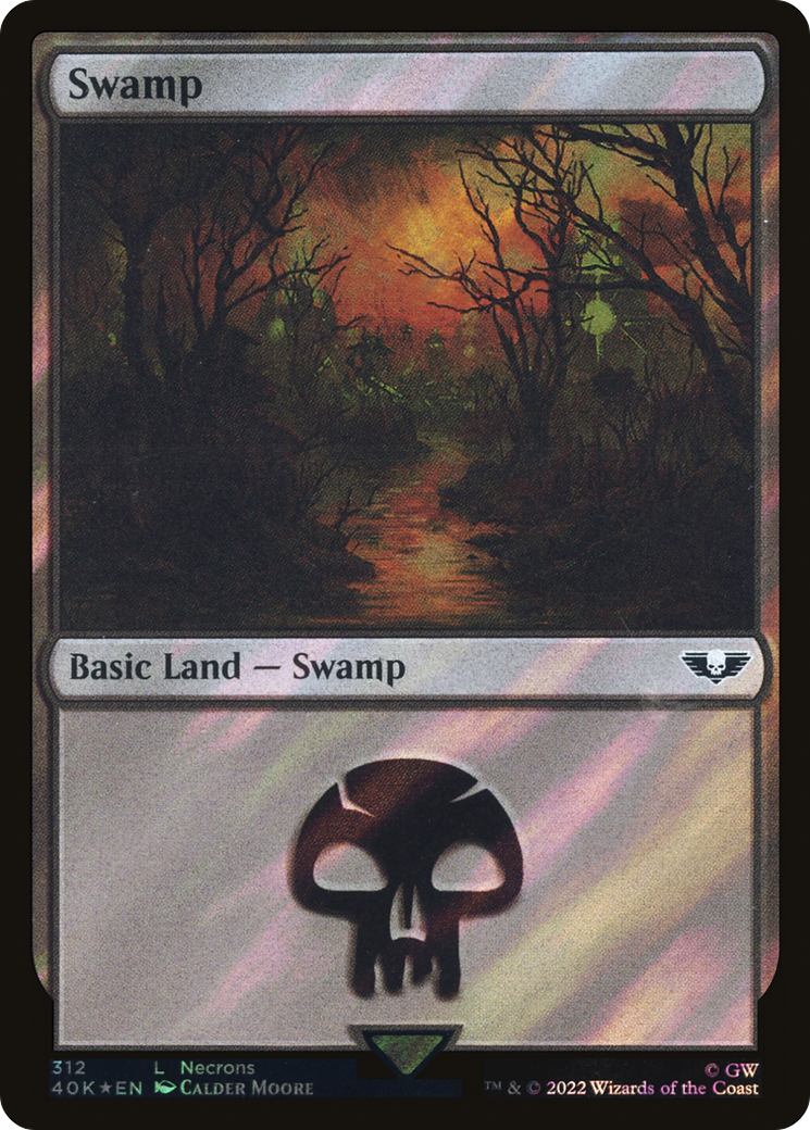 Swamp (312) (Surge Foil) (312) [Warhammer 40,000 Commander] foil - Deck Out Gaming