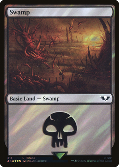 Swamp (311) (Surge Foil) (311) [Warhammer 40,000 Commander] foil - Deck Out Gaming