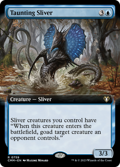 Taunting Sliver (Extended Art) (759) [Commander Masters] foil - Deck Out Gaming