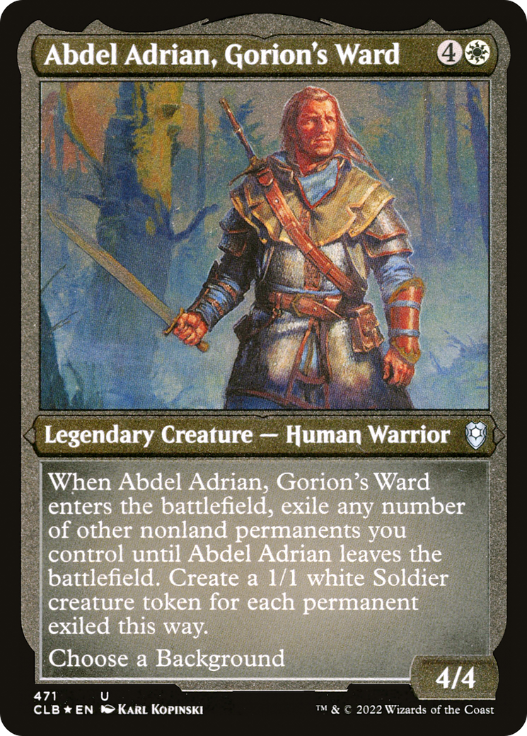 Abdel Adrian, Gorion's Ward (Foil Etched) (471) [Commander Legends: Battle for Baldur's Gate] foil - Deck Out Gaming