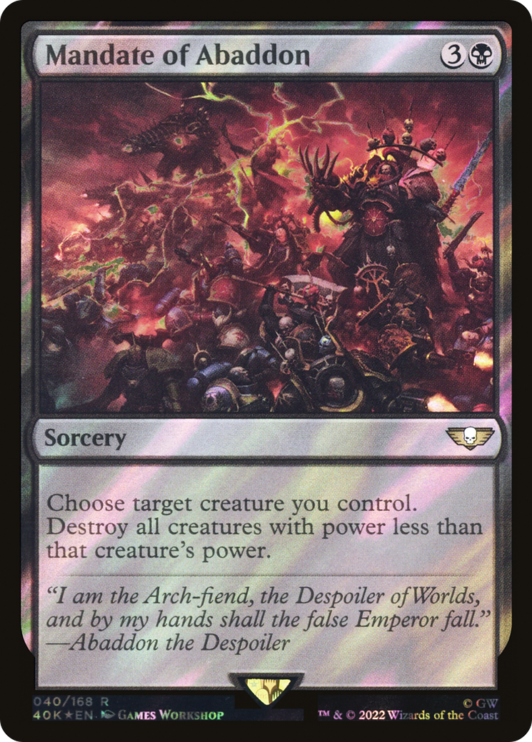 Mandate of Abaddon (Surge Foil) (40) [Warhammer 40,000 Commander] foil - Deck Out Gaming