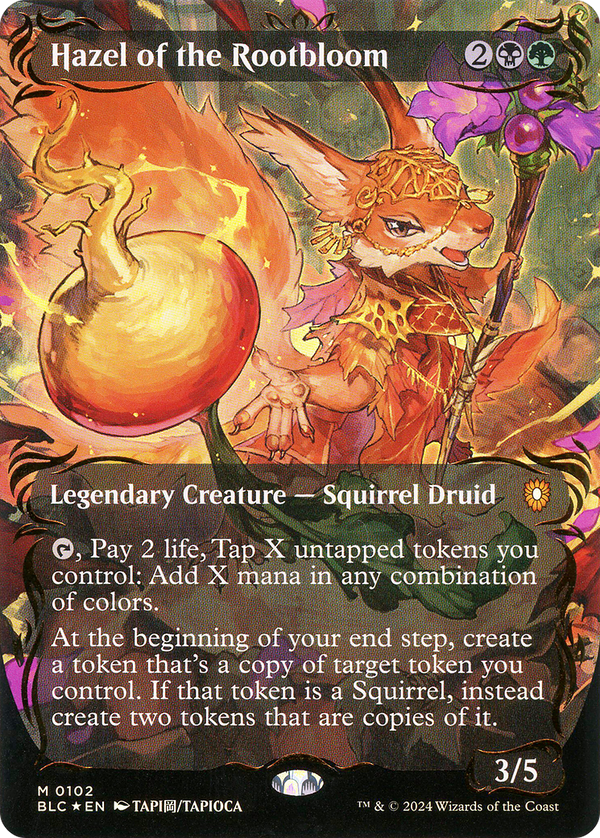 Hazel of the Rootbloom (Borderless) (Raised Foil) (102) [Bloomburrow Commander] foil - Deck Out Gaming