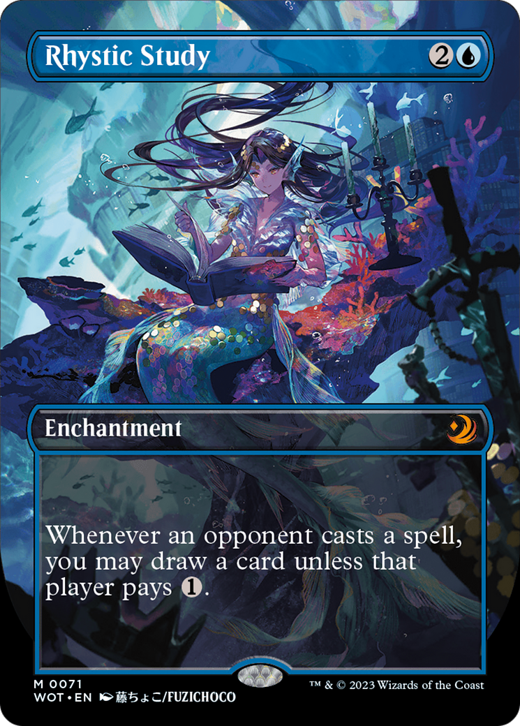 Rhystic Study (Anime Borderless) (71) [Wilds of Eldraine: Enchanting Tales] - Deck Out Gaming