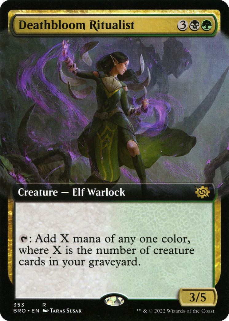 Deathbloom Ritualist (Extended Art) (353) [The Brothers' War] foil - Deck Out Gaming
