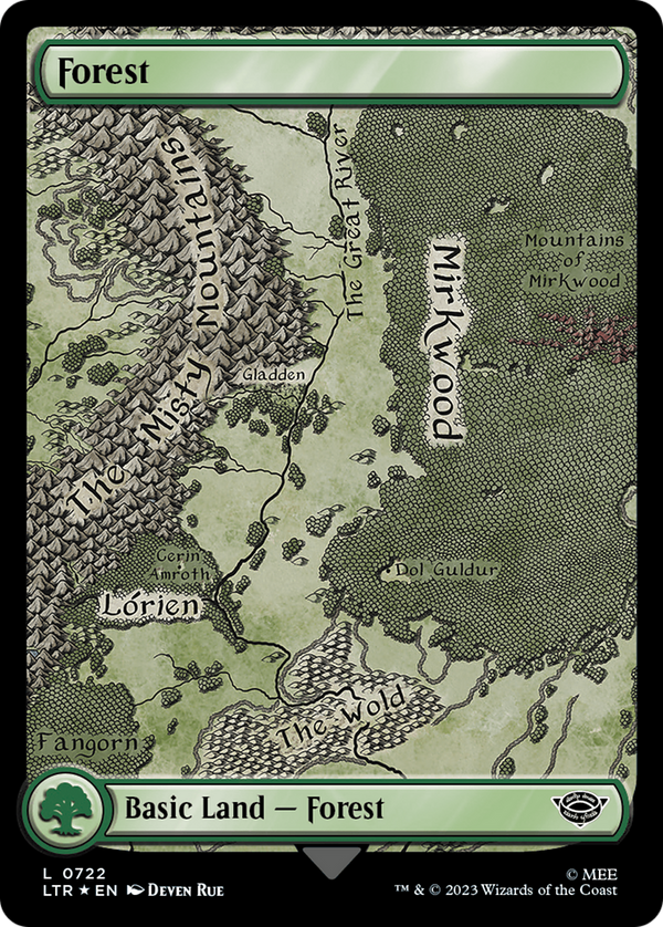 Forest (0722) (Surge Foil) (722) [The Lord of the Rings: Tales of Middle-earth] foil - Deck Out Gaming