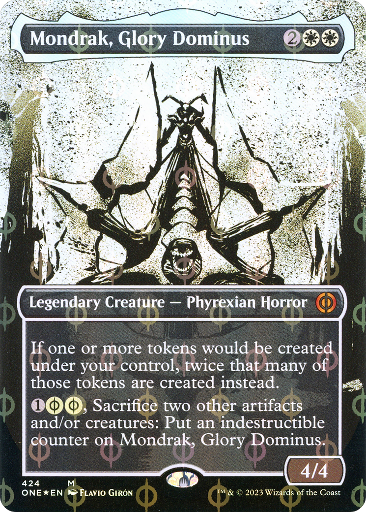 Mondrak, Glory Dominus (Showcase) (Step-and-Compleat Foil) (424) [Phyrexia: All Will Be One] foil - Deck Out Gaming