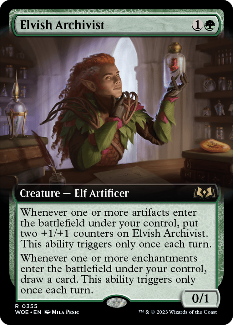 Elvish Archivist (Extended Art) (355) [Wilds of Eldraine] foil - Deck Out Gaming