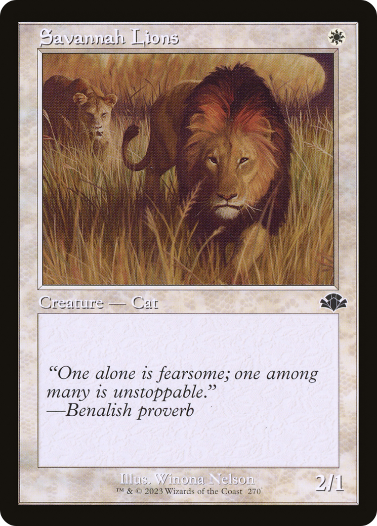 Savannah Lions (Retro Frame) (270) [Dominaria Remastered] - Deck Out Gaming