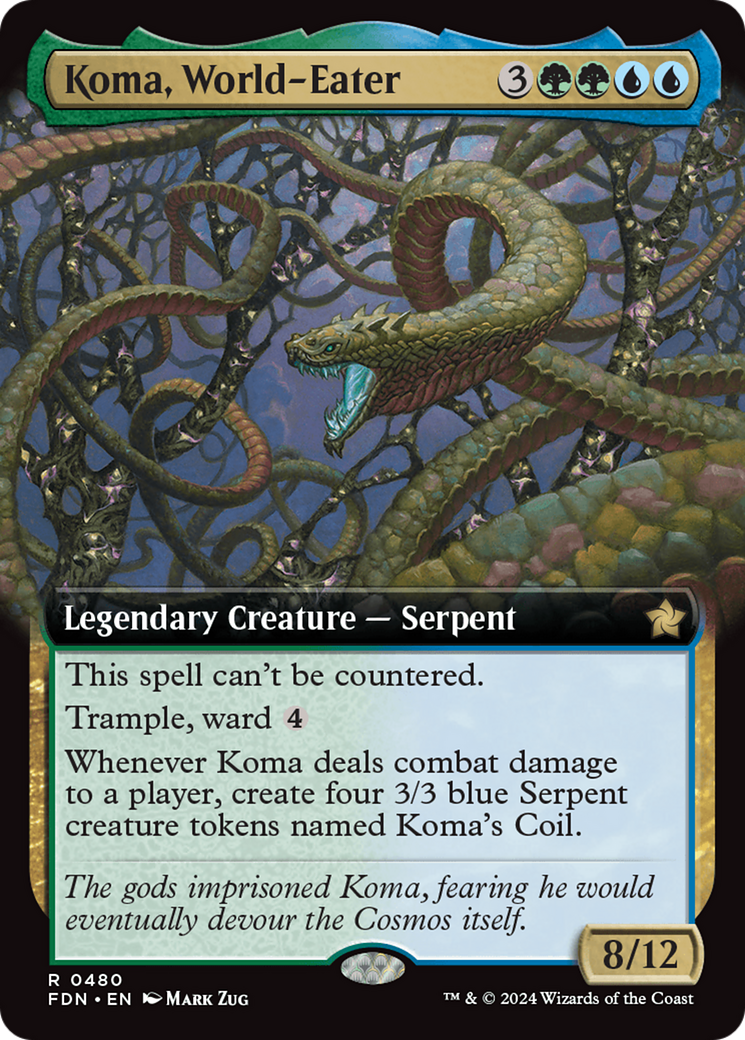 Koma, World-Eater (Extended Art) (480) [Foundations] foil - Deck Out Gaming