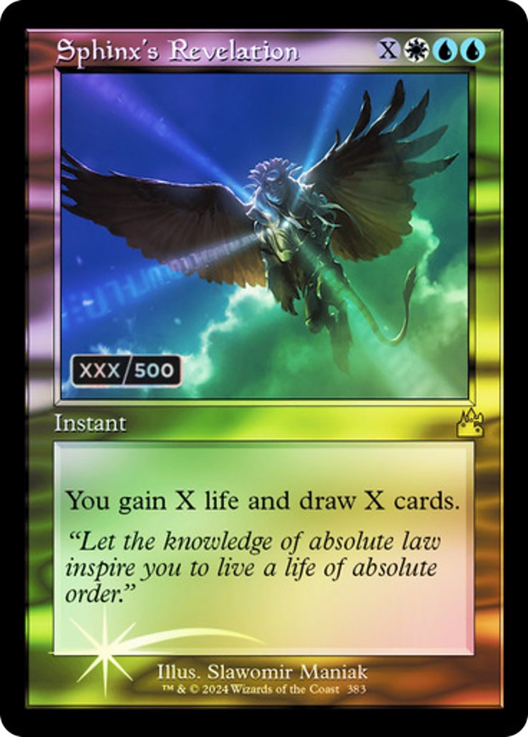 Sphinx's Revelation (Retro Frame) (Serial Numbered) (383) [Ravnica Remastered] foil - Deck Out Gaming