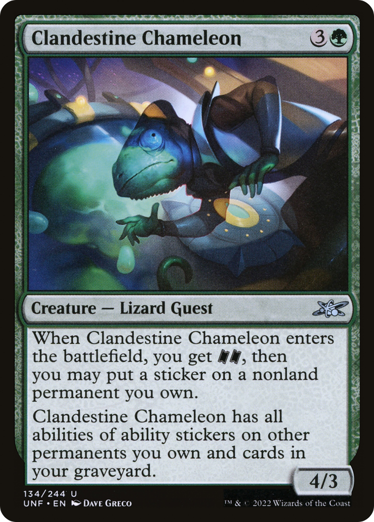 Clandestine Chameleon (134) [Unfinity] foil - Deck Out Gaming
