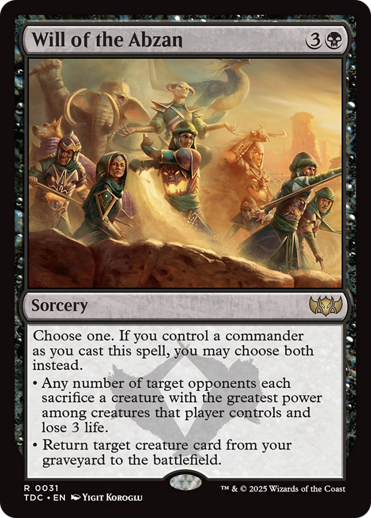 Will of the Abzan (31) [Commander: Tarkir: Dragonstorm] - Deck Out Gaming