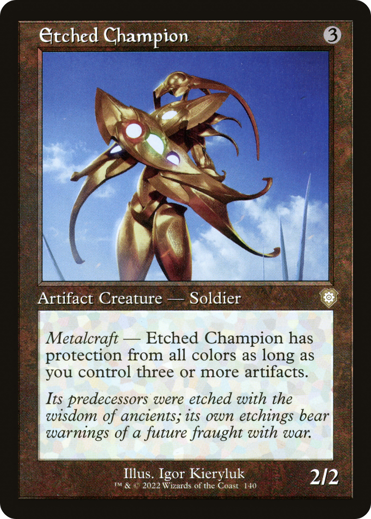 Etched Champion (Retro Frame) (140) [Commander: The Brothers' War] - Deck Out Gaming
