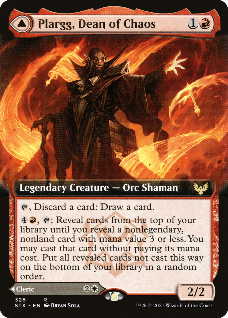 Plargg, Dean of Chaos (Extended Art) (328) [Strixhaven: School of Mages] - Deck Out Gaming